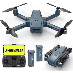X-IMVNLEI Motore Senza Spazzole Drone X15 2024 telecamere MAX 40 km/h Vento 4 livelli Droni 5GHz WIFI FPV Video Droni professionali per adulti Quadricottero con doppia fotocamera RC UAV Elicottero 2 batterie