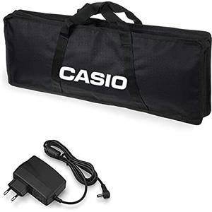 CASIO- KIT Casio SA BAG - Borsa custodia per Trasporto Tastiera (per Tastiere Casio: SA46-47 SA76-77) + Alimentatore Casio AD-E95100LG AC Adaptor, Nero