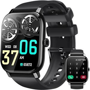 LLKBOHA Smartwatch-Uomo-Donna-Chiamate-Bluetooth - 1,85'' HD Schermo Tattile Orologio Smart Watch, Con cardiofrequenzimetro da polso/ossigeno nel sangue/contapassi/monitoraggio del sonno per Android iPhone