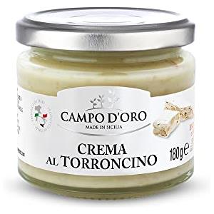 CAMPO D'ORO | CREMA SPALMABILE AL TORRONCINO CON MANDORLE DI SICILIA 180 Gr. Crema spalmabile vellutata e cremosa. 100% Made in Italy (1)