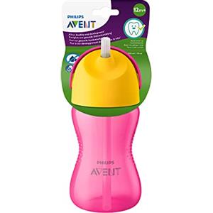 PHILIPS Avent Tazza Sippy per bambini e neonati, senza BPA, 300 ml, rosa e arancione (modello SCF798/02)