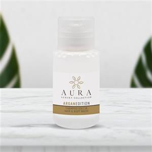 Aura Luxury Collection ® Kit 70 flaconi shampoo-doccia 20 ml delicato all'Argan bianco
