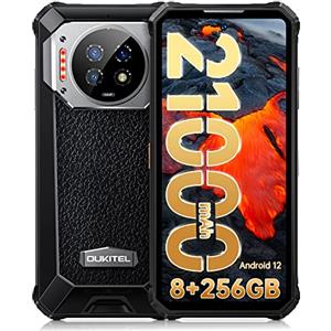 OUKITEL WP19 - Grande batteria da 21000 mAh, 8 GB + 256 GB, 6,78 FHD+ 90 Hz, smartphone per esterni senza contratto, 64 MP + 20 MP