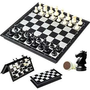 EACHHAHA Gioco di scacchi da viaggio magnetico di alta qualità pieghevole scacchiera per bambini (25 x 25 cm)