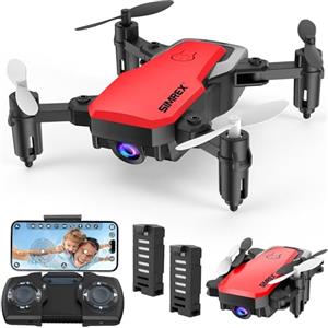 SIMREX X300C Mini Droni con Fotocamera 720P HD FPV, Mantenimento dell'altitudine, Flip 3D, Modalità Senza Testa,Controllo della Gravità e 2 Batterie,Regali per Bambini, Adulti, Rosso