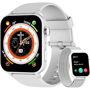 Blackview Smartwatch Donna Uomo, Effettua e Risposta Chiamate,1,85' Orologio Intelligente Fitness con Monitoraggio del Sonno/SpO2/Frequenza Cardiaca, Contapassi per Android iOS