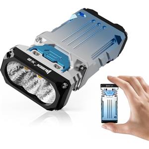 WUBEN X2 Torcia a LED, estremamente luminosa, 1800 lumen, USB, ricaricabile, 6 modalità, IP68, impermeabile, portatile, per attività all'aperto, campeggio (gradiente di colore blu)