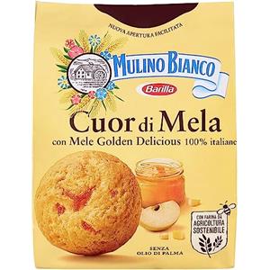 sarcia.eu MULINO BIANCO Cuor di Mela - Biscotti di pasta frolla al burro ripieni di marmellata di mele 300g (Cuor di Mela, x1)