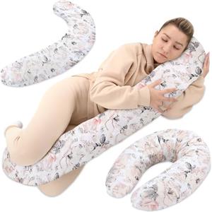 Totsy Baby Cuscino per allattamento xxl cuscino per dormire laterale - Cotone Cuscino per gravidanza Cuscino per posizionamento per adulti Rosa Selvatica