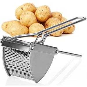 COM-FOUR® Pressa per patate in acciaio inossidabile, lavabile in lavastoviglie - pressa per spaetzle - pressa per gelato spaghetti - schiacciapatate