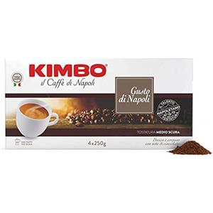 Kimbo Caffè Macinato - 1 Kg - Gusto di Napoli - 4 Confezioni da 250gr