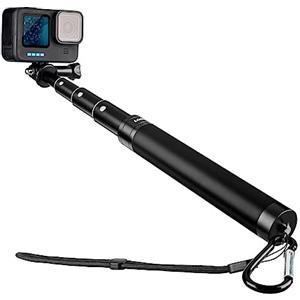 Lammcou Bastoni Selfie Go Pro, ActionCam 4-Rod Aluminium Selfie Rod, estraibile a 73 cm, canna telescopica con un polo con un polo portatile per Hero 12 11 10 9 Insta-360 X3 Go3 Selfie Stick