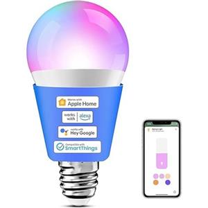 meross Lampadina LED WiFi Smart, RGBWW multicolore, 2700-6500K, compatibile con Alexa, Google Home