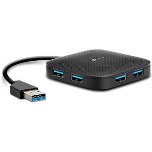 TP-Link UH400 Hub USB 3.0 -4 in 1, 4 Porte, Sdoppiatore, Multipresa Portatile, 4 Indicatori LED, Design con Cavo Pieghevole, Ultra Compatto, Adattatore per Windows, Mac OS X, Linux