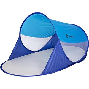 SPRINGOS Tenda da lancio pop up tenda da spiaggia tenda per secondi ancoraggio a pavimento protezione UV (blu scuro)