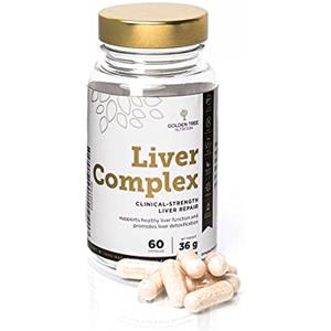 Golden Tree Liver Complex - Integratore 100% naturale vegan per il detox del fegato con cardo mariano, radice di tarassaco, estratto di carciofo, curcuma, acido alfa lipoico, vitamine D, B6 e B12.
