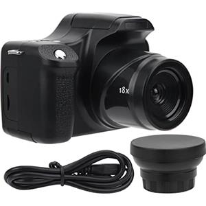 QANYEGN Fotocamera Digitale Portatile, Fotocamera Reflex HD, Fotocamera a Lunga Lunghezza Focale con Zoom 18X, Schermo LCD da 3,0 Pollici, Lunga Lunghezza Focale(Wide Angle Lens)
