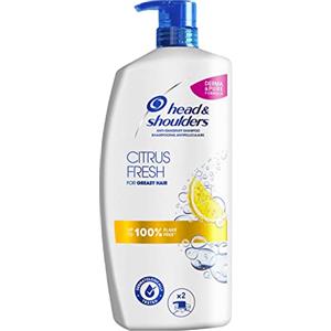 Head & Shoulders Shampoo Antiforfora Citrus Fresh, 1000ml, Confezione Grande, per Capelli Grassi, Testato Dermatologicamente, Fino a 72 Ore Protezione