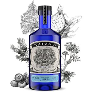 KAIZA 5 BLUE GIN - 0,5 l - 43% | Gin dall'Africa del Sud/Città del Capo | Floreale, fruttato, fresco | Sambuco, Mirtillo e Frutto del Drago