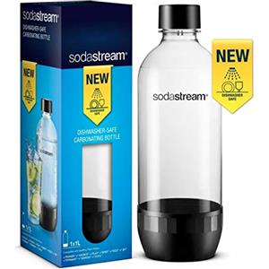 SodaStream Bottiglia per Gasatore da un Litro Universale dalla Linea Elegante Realizzata con Plastica, 9x9x288