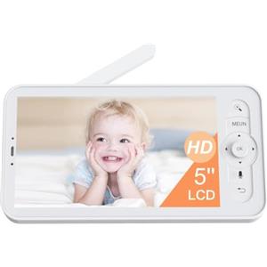 ARENTI 5'' Baby Monitor Video, Schermo a Colori da 720P, Visione Notturna, Rilevamento Pianto, Rilevamento Movimento, Audio Bidirezionale, Promemoria di Cura, Sensore di Temperatura