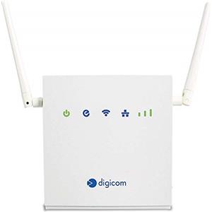 Digicom 4G LiteRoute - Router LTE Cat4, 150Mbps download e 50Mbps Upload 4G, 2 Porte LAN 10/100. Wi-Fi easy con WPS e fino a 300Mbps, Firewall, Non richiede configurazione, Bianco