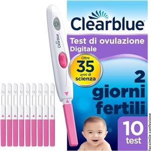 Clearblue Test di Ovulazione Clearblue Digitale, Può aiutarti a rimanere incinta, 1 Portastick Digitale e 10 Sticks