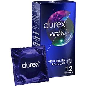 Durex Settebello Lunga Durata, Preservativo Ritardante per Lui, 12 Profilattici Lubrificati