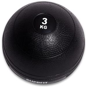 Suprfit Slam Ball - Palla medica gommata per allenamento funzionale e Cross Training, peso: 3 kg, con superficie molto maneggevole in PVC resistente, colore: nero