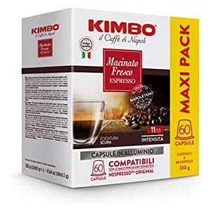 Kimbo Capsule Compatibili Nespresso* Original in Alluminio - 60 Capsule - Macinato Fresco Espresso - 2 Confezioni da 30 Capsule