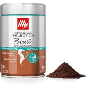 illy Caffè Macinato per Espresso Arabica Selection Brasile Cerrado Mineiro, Barattolo da 250 Grammi