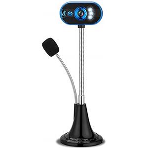 Beelooom Webcam USB HD con microfono Home Office Funzione Visione Notturna Videocamera LED con Microfono