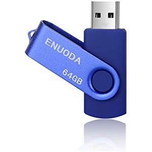 ENUODA 64GB Chiavetta Pennetta Girevole USB 2.0 Unit¨¤ Memoria Flash (Blu)