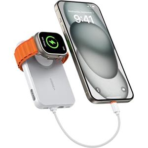 VEGER Power Bank 10000mAh con Cavi Integrati per iPhone Apple Watch Samsung Huawei,20W PD Ricarica Rapida Mini Powerbank USB C Batteria Esterna 4 Ingressi e 3 Uscite con LED Display