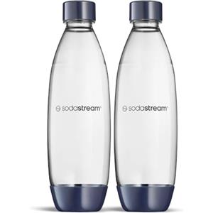 Sodastream 2 Bottiglie Fuse Lavabili In Lavastoviglie per Gasatore DUO, TERRA, E-TERRA, ART, GAIA, colore blu scuro