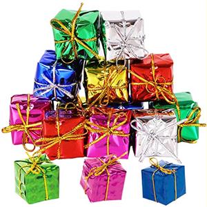 CYIOU 48pcs Addobbi Albero di Natale Mini Scatole Regaloaddobbi Natalizi per Decorazione per Interni ed Esterni per Natale (Colore)