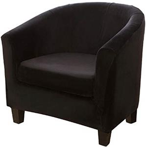 Mingfuxin 2 fodere per poltrona e divano, design 2 in 1, in velluto elasticizzato, antiscivolo, per poltrone, divani, poltrone, poltrone e divani, colore: nero