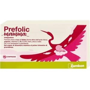 Generico Zambon Prefolic Mamma 30 Compresse - Integratore Alimentare a base di Folato, Arginina, Vitamina C, B6, D, B12, Ferro, Zinco e Iodio