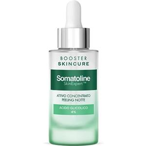 Somatoline SkinExpert, Skincure Booster Peeling Acido Glicolico 4,5%, Siero Viso Esfoliante, 30ml