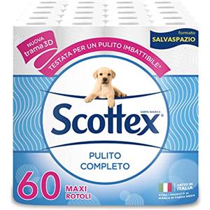 Scottex Pulito Completo Carta Igienica, Confezione da 16 Rotoli