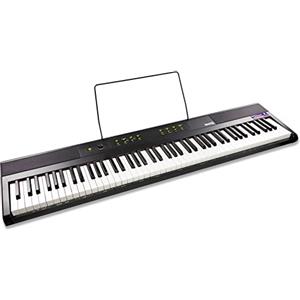 RockJam 88 Key Digital Piano with Full Size Semi-Weighted Keys, Power Supply, Sheet Music Stand, Piano Note Stickers & Simply Piano Lessons
