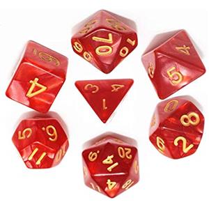 BOBOZHONG Dadi Poliedrici,7 PCS Poliedrici Dadi da Gioco, Layered Polyhedral D&D Dice, per Dungeons And Dragons DND Rpg Giochi da Tavolo MTG (Rosso)