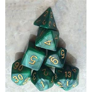 BOBOZHONG Dadi Poliedrici,7 PCS Poliedrici Dadi da Gioco,Layered Polyhedral D&D Dice, per Dungeons And Dragons DND Rpg Giochi da Tavolo MTG (Verde)