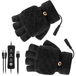 iFCOW Guanti riscaldati USB unisex, guanti riscaldanti elettrici invernali per uomo e donna, 3 impostazioni di temperatura