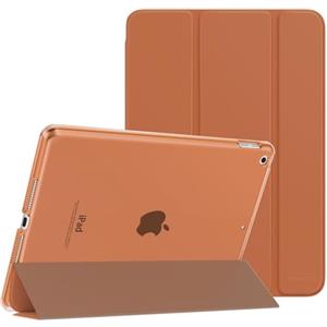 MoKo Cover per Nuovo iPad 9 2021 / iPad 8 2020 / iPad 7 2019, iPad 10.2 Case Ultra Sottile Leggero Custodia in Tri-fold Auto Sveglia/Sonno con Retro Semi-trasparente Rigido, Caffè Scuro