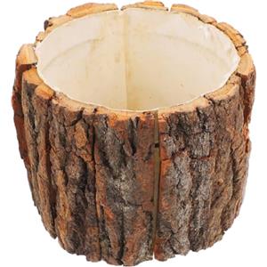 Operitacx Vaso di corteccia di legno, per piante grasse, per giardino, balcone, 12 cm (legno)