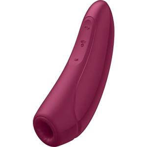 Satisfyer Succhia clitoridea Satisfyer 'Curvy 1 Connect App' 13,5 cm | Giocattoli sessuali con vibratore a onde di pressione per lei | Vibratore da appoggio con vibrazioni e app | Colore: bordeaux