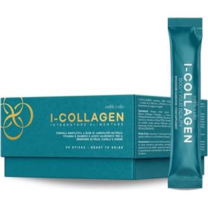 MOOLECOLA I-COLLAGEN - Integratore Collagene e Acido Ialuronico con Bamboo e Vitamina E per Capelli, Pelle e Articolazioni - Confezione 30 Stick di Collagene Vegano da Bere - MOOLECOLA