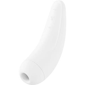 Satisfyer Ventosa clitoridea Satisfyer 'Curvy 2 Connect App' 13,5 cm | Giocattoli sessuali con vibratore a onde di pressione per lei | Vibratore da appoggio con vibrazioni e app | Colore bianco