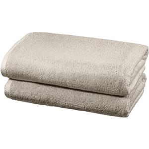 Amazon Basics - Set di asciugamani ad asciugatura rapida, 2 pezzi, 2 teli bagno - Platino